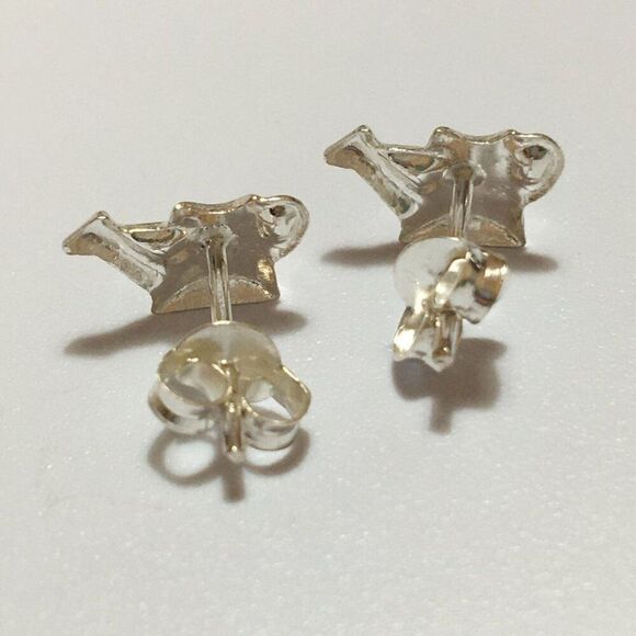 Sterling Silver 925 Stud Earrings Watering Can Gardening Spring 10mm Posts - Picture 6 of 7